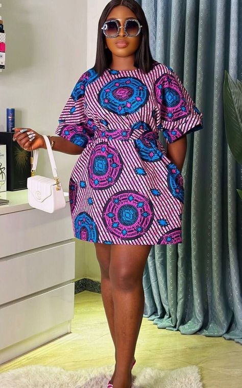 Ankara Graduation Dress Styles, How To Cut Off Shoulder Dress, Short Dress Styles For Women, Flare Dresses, Ankara Flared Dress, Ankara Dress Designs, Classy Short Dresses, African Party Dresses, African Print Dress Ankara