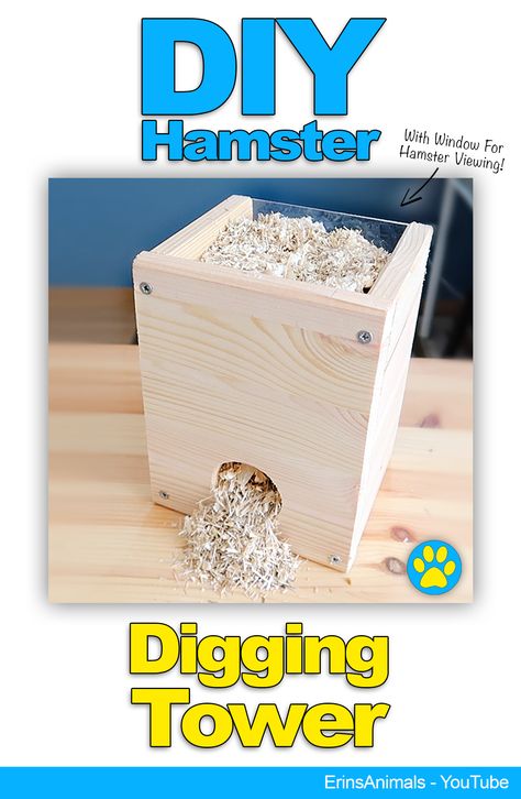 DIY hamster digging tower also for mice, rats and other small rodents https://www.youtube.com/watch?v=b3PelWbsJRM Diy Hamster Maze, Kandang Hamster, Diy Hamster Toys, Hamster Diy Cage, Gerbil Toys, Gerbil Cages, Hamster Stuff, Better Parenting, Hamster Diy