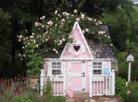 Roof, Doll House, Flowers, Pink, White