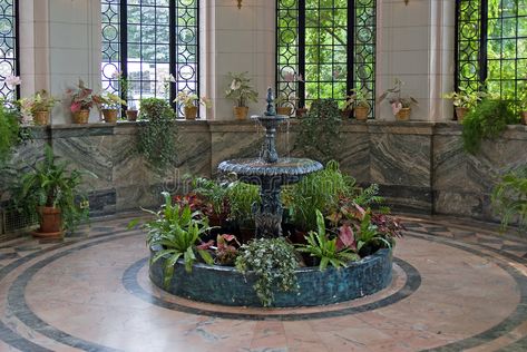 Indoor Fountain Ideas Waterfalls, Interior Fountain Indoor Waterfall, Arabian Room, Meditation Room Inspiration, Spooky Sleepover, Fountain Planter, Modern Outdoor Fountains, Indoor Wall Fountains, Landscaping With Fountains