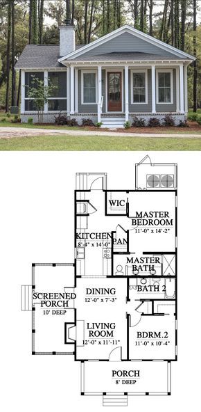 Small House Plans With Screened Porch, Cottage Plans With Screened In Porch, 2 Bed 1.5 Bath House Plans, House Plans For Small Houses, 2 Bed 2 Bath Tiny House Floor Plans, 2 Bed 2 Bath House Plans Cottage, Guest Cottage Plans 2 Bedroom, 2 Bed 2 Bath Farmhouse Plans, 2 Bedroom 2 Bath With Loft House Plans