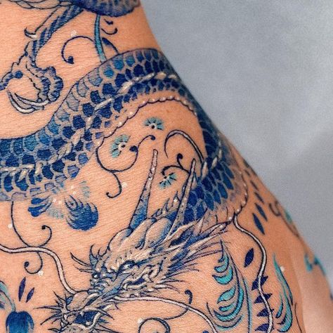 Blue Chinese Dragon Tattoo, Porcelain Pattern Tattoo, China Porcelain Tattoo, Chinese Porcelain Pattern Tattoo, China Blue Tattoo, Blue China Patterns Tattoo, Porcelain Blue Tattoo, Chinese Porcelain Tattoo, Porcelain Tattoo Blue