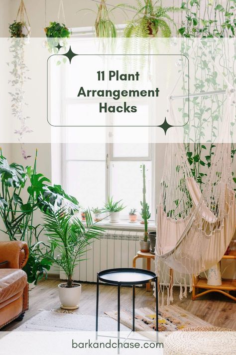 Transform your living room into a green oasis with our 11 plant arrangement hacks! Discover where to place plants for maximum impact, which ones go well together, and how to create layers for depth and interest. From hanging plants that add flair to corner beauties for that perfect angle, you're sure to find tips that make caring for your greenery easier and more delightful. Get ready to brighten up your space and wow your guests with an inviting, natural vibe— without hiding the best spots for your leafy companions! Living Room Corner Lamp And Plant, Zen Room With Plants, How To Fit More Plants In A Room, Plant Arrangements Indoor Living Rooms, How To Arrange Plants In Living Room, Decorating With Plants In Living Room, Plants On Mantle, How To Hang Plants From Ceiling, Plant Aesthetic Living Room