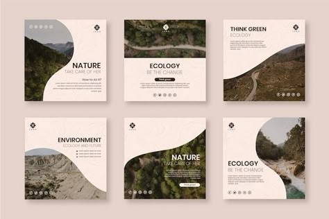 Flat Plan Magazine, Instagram Design Layout, Flat World, Green Tech, Nature Instagram, Environment Day, World Environment Day, Template Instagram, Instagram Feed Ideas