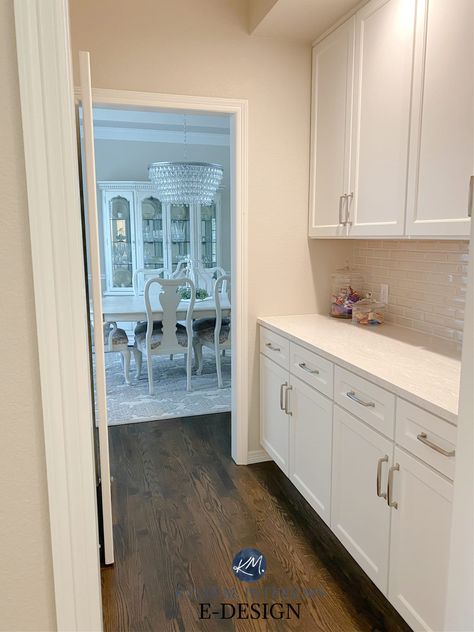 An Early 2000's Kitchen Update with Benjamin Moore White Dove - Kylie M Interiors Dove Wing Benjamin Moore Cabinets, Pale Oak And White Dove, Benjamin Moore Cabinets, 2000s Kitchen, Revere Pewter Kitchen, Dove Wing Benjamin Moore, Updating A Kitchen, White Dove Benjamin Moore, Benjamin Moore Kitchen