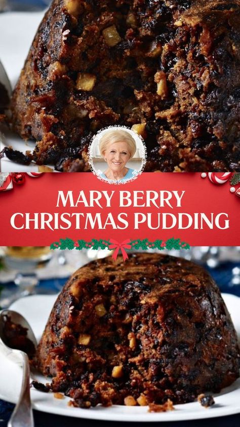 Mary Berry’s Christmas Pudding is made with dried mixed fruit, a cooking apple, orange rind and juice, brandy (or sherry/rum), butter, light muscovado sugar, eggs, self-raising flour, mixed spice, fresh white breadcrumbs, and whole shelled almonds. This traditional Christmas pudding recipe creates a festive dessert that takes about 9 hours and 20 minutes to prepare and can serve up to 6-8 people. Recipes Using Dry Sherry, Merry Berry Recipes, Mary Berry Recipes Christmas, Figgy Pudding Recipe Traditional, Mary Berry Christmas Pudding, English Christmas Pudding, Traditional Christmas Pudding Recipe, Figgy Pudding Recipe, Marry Berry Recipes