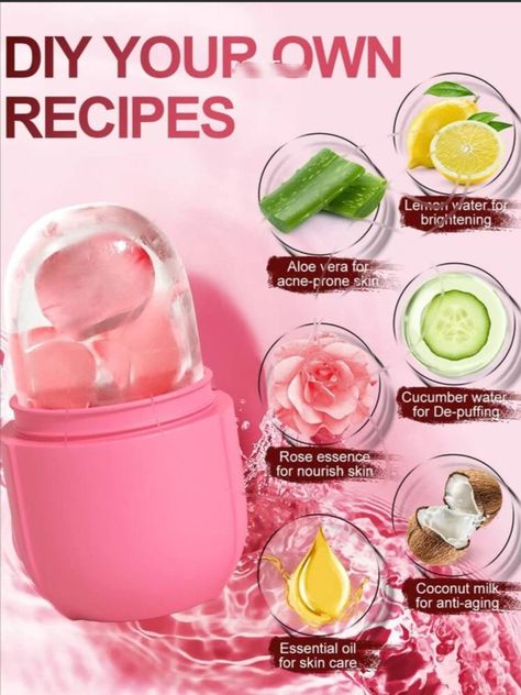 Create Your Own Recipes!! USED FOR:DRY SKIN OR WHEN UR BURNT IN THE SUN AND OTHER.. Message Me For The Price There Are Currently 300* In Stock Right Now Please Follow My Account 🦋❤! Byeeeee Ice Roller Recipes, Diy Ice Roller, Facial Icing, Roller For Face, Facial Massage Tool, Dental Cavities, Beauty Facial, Ice Roller, Essential Oils For Skin