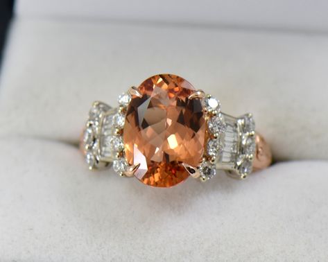 Imperial Topaz Jewelry • Ring • Earrings | FW Custom Jewelry Imperial Topaz Jewelry, Imperial Topaz Ring, Topaz And Diamond Ring, Red Topaz, Yellow Gems, Rough Gems, Smokey Topaz, Imperial Topaz, Topaz Jewelry