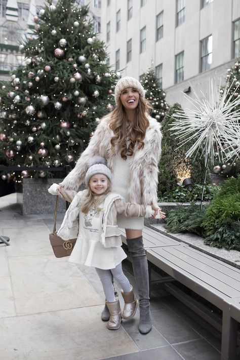 Winter Neutrals at Rockefeller Center NYC Winter Neutrals, Mom Daughter Outfits, Mommy Daughter Outfits, Jimmy Choos, Mother Daughter Fashion, Mother Daughter Matching Outfits, Mother Daughter Outfits, Shoes Tennis, Mommy Outfits