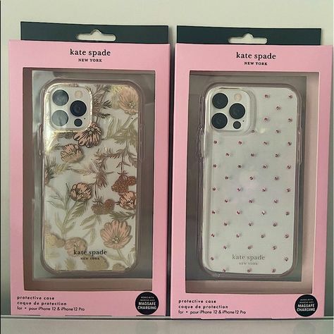 ✨ 2 Kate Spade Phone Cases - Bundle for iPhone 12 / 12 Pro Max: floral / pin dot Kate Spade Iphone Case, Tumblr Phone Case, Kate Spade Phone Case, Shell Phone, Iphone Obsession, Kawaii Phone Case, Iphone Cases Cute, Pretty Iphone Cases, Floral Pins