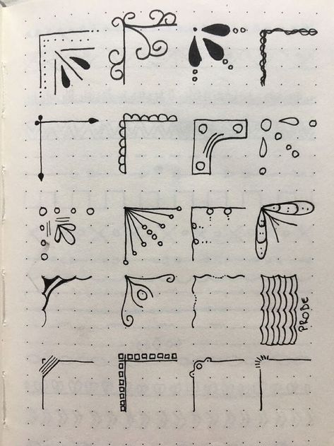 Doodle Border Ideas, Calendar Doodles Ideas, Journal Border Ideas, Bullet Journal Dividers, Buku Diy, Notebook Doodles, Doodle Borders, Bullet Journal Ideas Templates, Note Doodles