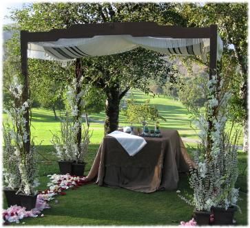 Chuppah idea Pergola Wedding, Wedding Chuppah, Pergola Ideas, Wedding Ceremony Photos, Wooden Pergola, Deck With Pergola, Ideas For Wedding, Carolina Wedding, Wedding Rentals