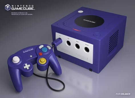 ArtStation - Nintendo Gamecube 3D Model, Orlando Esquivel Gamecube Aesthetic, 2010s Nostalgia, Retro Gaming Art, Nintendo Gamecube, 3d Props, Sega Games, Retro Gadgets, Classic Video Games, Retro Games