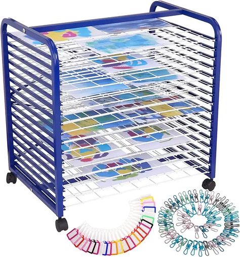 Amazon.com : art storage shelves Paint Drying Rack, Art Drying Rack, Removable Shelves, Clothes Drying Racks, Art Storage, Art Organization, Closet System, Sewing Organization, Drying Clothes