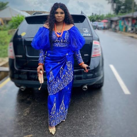 50 Beautiful And Trendy Lace Gown Styles (Updated) | ThriveNaija Lace And Wrapper Styles, Wrapper Gown, Lace Blouse Styles, Latest Lace Styles, African Blouses, African Lace Styles, Ankara Gowns, Lace Gown Styles, Simple Gowns