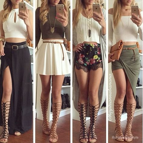 Gladiator sandals Gladiator Sandals Outfit, Cute Skirt Outfits, Sandals Outfit, Cute Skirts, Mode Inspiration, Outfit Casual, Outfits Casuales, Skirt Outfits, Cute Casual Outfits