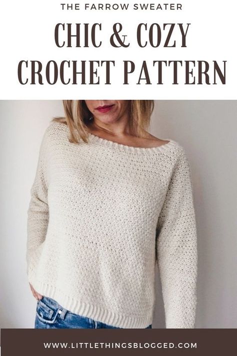 Crochet Sweater Pattern Women, Crochet Sweater Free, Elegant Crochet, Black Crochet Dress, Cozy Crochet Patterns, Crochet Jumper, Crochet Sweater Pattern Free, Mode Crochet, Sweater Crochet