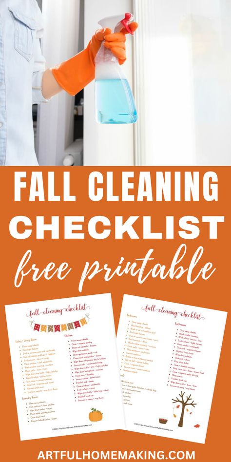 This free printable fall cleaning checklist is perfect for tidying up during this season. Home Cleaning Checklist Free Printable, Fall Cleaning Checklist Free Printable, Autumn Cleaning Checklist, Fall Deep Cleaning, Thanksgiving Cleaning Checklist, Fall Deep Cleaning Checklist, Deep Cleaning House Checklist Free Printable, House Cleaning Checklist Free Printable, Organizing Techniques