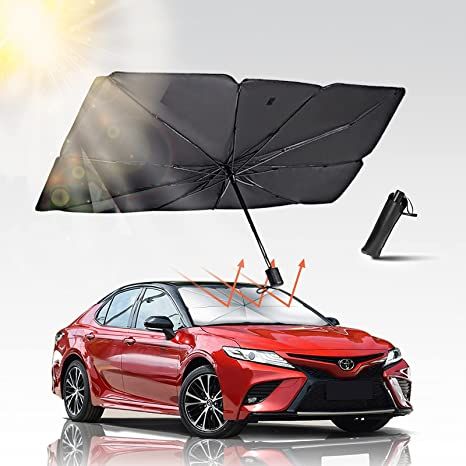 Amazon.com: SPRFUFLY Car Windshield Sun Shade Umbrella, UV Reflecting Foldable Front Car Sunshade Umbrella, Easy to Use/Store Car Umbrella Protect Vehicle from UV Rays Sun and Heat, Fit Most Vehicle(57'' x 31'') : Automotive Car Umbrella, Privacy Shades, Car Windshield Sun Shade, Car Sunshade, Windshield Sun Shade, Shade Umbrellas, Car Sun Shade, Bmw Models, Must Have Gadgets