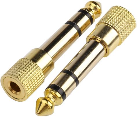 Amazon.com: Devinal Professional 6.35mm 1/4 inch Plug to 3.5mm 1/8 inch Jack Gold Plated TRS AUX Stereo Audio Headphone Jack Adapter Converter Connector(2 Pack): Electronics Audio Headphones, Audio Equipment, 2 Pack, 4 Inch, Gold Plate, Audio, Plating, Electronics, Electronic Products