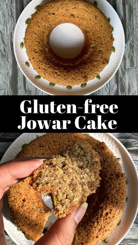 Jowar cake Eggless Gluten Free Cake, Gluten Free Desserts Videos, Teatime Cakes, Millet Cake, Millet Recipe, Clothes Capsule, Healthy Bakes, Egg Free Baking, Eggless Cakes