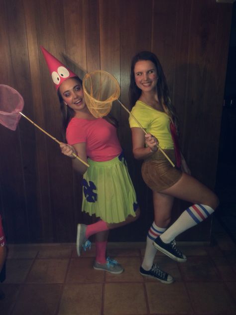 Patrick star and sponge bob square pants DIY costume Patrick Star Cosplay, Patrick Star Costume, Patrick Costume, Spongebob And Patrick Costumes, Spongebob Costume, Original Halloween Costumes, Bob Sponge, Sponge Bob Square Pants, Pants Diy