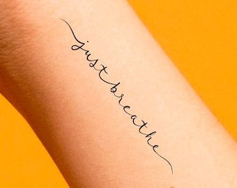 Just Breathe Tattoo, Heart Temporary Tattoos, Petit Tattoo, Tattoo Prices, Tasteful Tattoos, Wrist Tattoos For Women, Sunflower Tattoo, Tattoos For Daughters, Elegant Tattoos