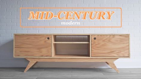 DIY Mid-Century Modern Media Console | #Woodworking - YouTube Media Console Diy, Tv Console Diy, Mid Century Modern Media Console, Mid Century Media Console, Furniture Remake, Tv Stand Plans, Pallet Deck Diy, Mid Century Modern Tv, Mike Montgomery