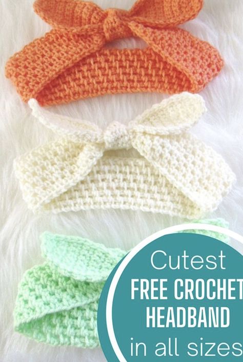 Free Crochet Pattern: Knot Me Up Headband Crochet Baby Headband Free Pattern, Crochet Baby Headband Pattern, Free Crochet Headband, Crocheted Headbands, Crochet Hair Bows, Crochet Headband Free, Easy Crochet Headbands, Crochet Hairband, Crochet Headband Pattern Free