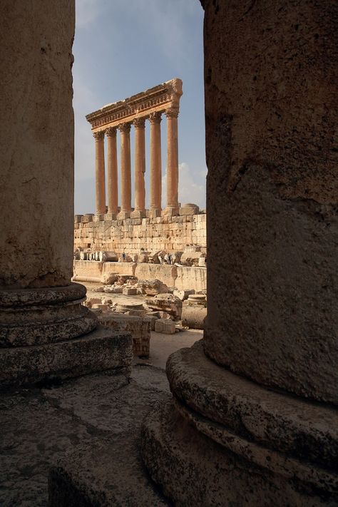 Temple of Jupiter, Baalbek, Lebanon by Bill Hocker Temple Of Jupiter, Baalbek Lebanon, Ancient Beauty, Roman History, Beautiful Streets, Ancient City, Ancient Temples, Ancient Aliens, Ancient Architecture