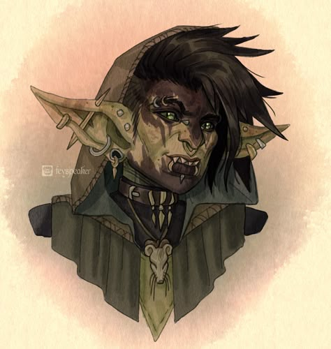 Neverwinter Nights, Goblin Art, Pathfinder Character, The Goblin, Fantasy Portraits, Face Characters, Fantasy Races, Dungeons And Dragons Characters, Dnd Art