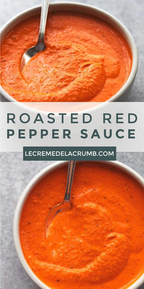 Red Pepper Almond Sauce, Roasted Red Pepper Puree, Red Pepper Spaghetti Sauce, Red Pepper Sauce For Fish, Roasted Red Peppers Sauce, Roasted Peppers Sauce, Easy Roasted Red Pepper Sauce, Red Pepper Tomato Sauce, Vegan Roasted Red Pepper Sauce