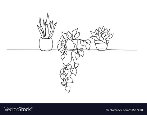 Continuous Line Tattoo, Plants In Pots, Minimal Drawings, Plants Pots, Handpoke Tattoo, House Plant Pots, Single Line Drawing, Plant Tattoo, Line Sketch