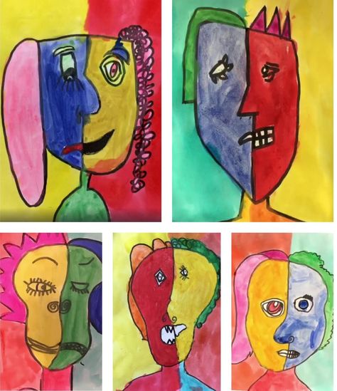 Colour and Emotion: Picasso Portraits ~Year 1-2 art lesson – Primary School Art Year 1 Art Lessons, Colours And Emotions Art, Primary School Art Lessons, Colour And Emotion, Picasso Self Portrait, The Weeping Woman, Summer School Art, Learning Intentions, Primary School Art