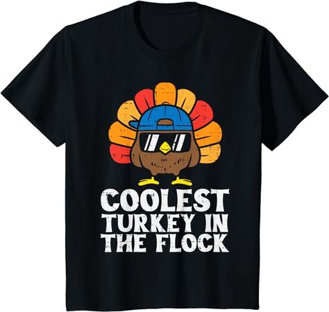 Kids Coolest Turkey In The Flock Toddler Boys Thanksgiving Kids T-Shirt Thanksgiving Pajamas, Thanksgiving Clothing, Thanksgiving Toddler, Family Thanksgiving, Thanksgiving Kids, Funny Family, Cool Halloween Costumes, Thanksgiving Shirts, Tee Outfit