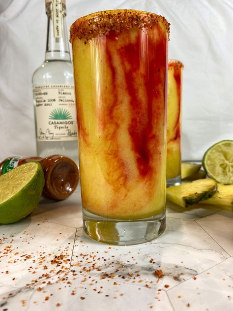 Pineapple Chamoy Margarita | Quarter Cup Kitchen Chamoy Margarita Recipe, Chamoy Margarita, Bbq Drinks, Best Margarita Recipe, Best Potato Soup, Adult Beverages Recipes, Kid Friendly Drinks, Pineapple Margarita, Specialty Drinks