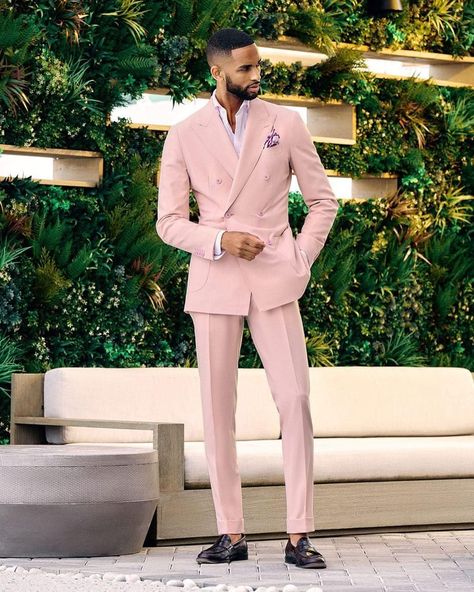 Pink Suit Men, Groom Tuxedo Wedding, Terno Slim, Classy Suits, Formal Fashion, Black Men Fashion Swag, Dress Suits For Men, Stylish Blazer, Stylish Men Casual