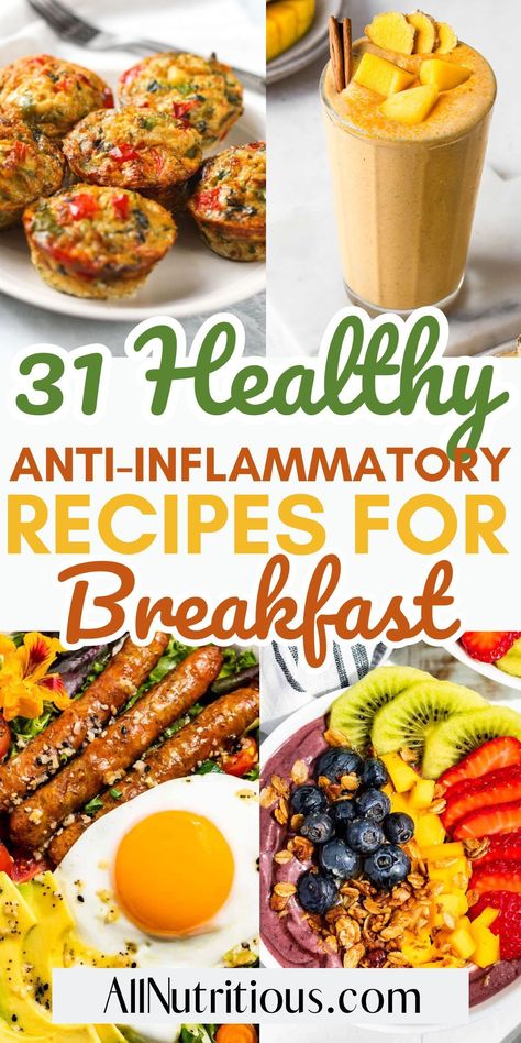 Fuel your day with our nourishing anti-inflammatory breakfasts, perfect for your healthy meal plan! Explore easy breakfast ideas to support your anti inflammatory diet, providing a delicious start to your morning routine. Low Inflammatory Breakfast, Inflammation Diet Breakfast, Anti Immflamatory Breakfast, Holistic Diet Recipes, Antiinflammatory Meals Breakfast Easy, Non Inflammatory Breakfast, Breakfast Ideas For Gut Health, Hashimotos Disease Diet Recipes Breakfast, Healthy Beautiful Food