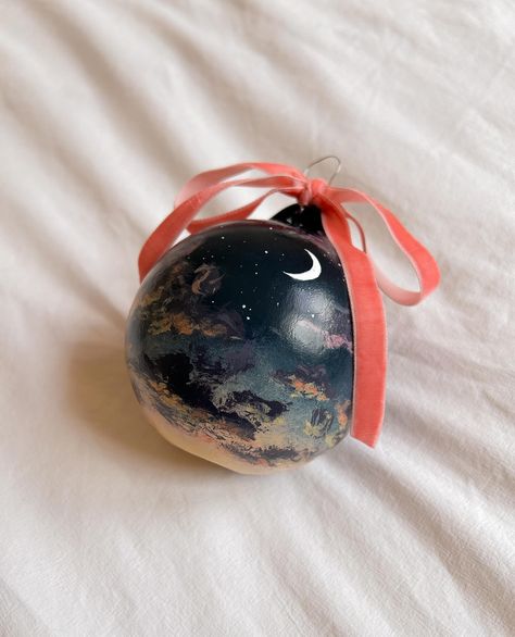 How hard is it waiting until 1 November for all the Christmas things 🫣 Something a little different - a handpainted ceramic bauble featuring a twinkly dusk scene ✨ 💌💌 #christmasdecor #christmasdecorations #handmade #handmadegifts #painting #christmasgifts Handpainted Christmas Bauble, Handmade Christmas Baubles, Ceramic Bauble Painting Ideas, Bauble Painting, 1 November, Christmas Things, Hand Painted Ceramics, Christmas Baubles, Handmade Christmas