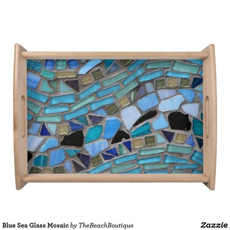 Mosaic Trays Ideas, Mosaic Serving Tray, Mosaic Trays, Mosaic Beach, Collage Mosaic, Easy Mosaic, Mosaics Ideas, Mosaic Furniture, Sea Glass Mosaic