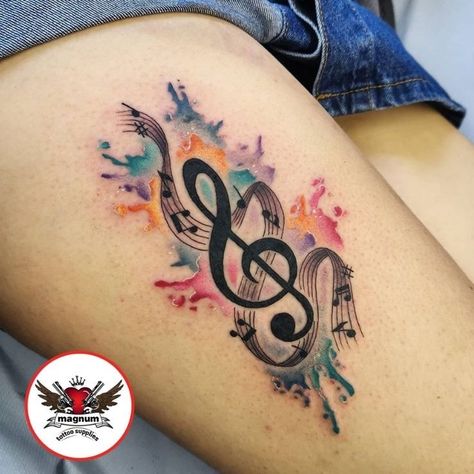 Music Shoulder Tattoos For Women, Best Friend Music Tattoos, Music Tattoo Designs Sleeve, Musical Tattoos For Women, Notes Tattoo Design, G Clef Tattoo, Music Note Tattoos For Women, Music Notes Tattoo Designs, Music Note Tattoo Designs