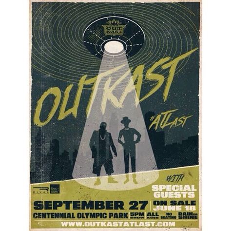 Outkast #ATLast, Saturday, September 27th, Atlanta, GA Outkast Poster Vintage, Andre 3000 Poster, Outkast Aesthetic, Music Band Wallpaper, Outkast Poster, Uni Posters, Band Collage, Wall Shrine, Band Wallpaper