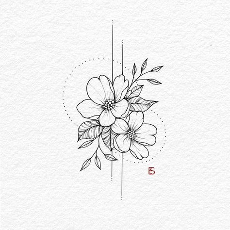 👏👏👏 Drawing Of Flowers, Kunst Tattoos, Inspiration Tattoos, Cat Tattoos, Tiny Tattoo, Floral Tattoo Design, Diy Tattoo, Pola Sulam, Tattoos Designs