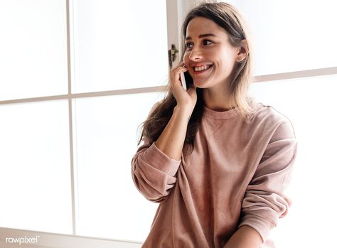 Smiling woman talking on the phone | premium image by rawpixel.com / Teddy Rawpixel Woman Talking On The Phone, Calling Phone, About Phone, Smile Images, Creative Kids Snacks, Smiling Woman, Free Friends, Healthy Filling Snacks, Talking On The Phone