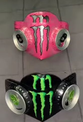 Monster Energy Gas Mask, Monster Cans Diy, Monster Room, Tab Crafts, Pop Tab Crafts, Monster Decorations, Monster Energy Girls, Diy Monsters, Monster Craft