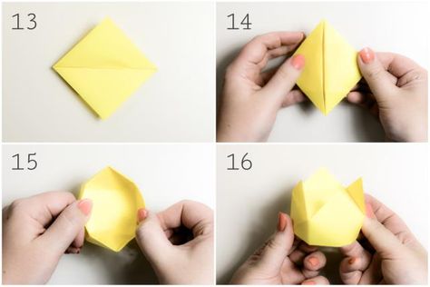 Origami Crown Box Tutorial: Origami Crown Box Instructions - Step 4 Origami Rose Flower, Origami Crown, Origami Bowl, Origami Star Box, Fortune Tellers, Tutorial Origami, Origami For Beginners, Origami Dragon, Origami Fish