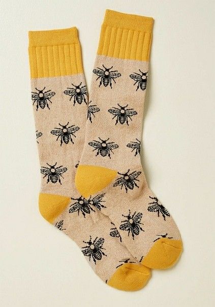 Sock Design Ideas, Bee Socks, Bee Sock, Dr Accessories, Silly Socks, Ladies Socks, Sock Collection, Sock Design, Funky Socks