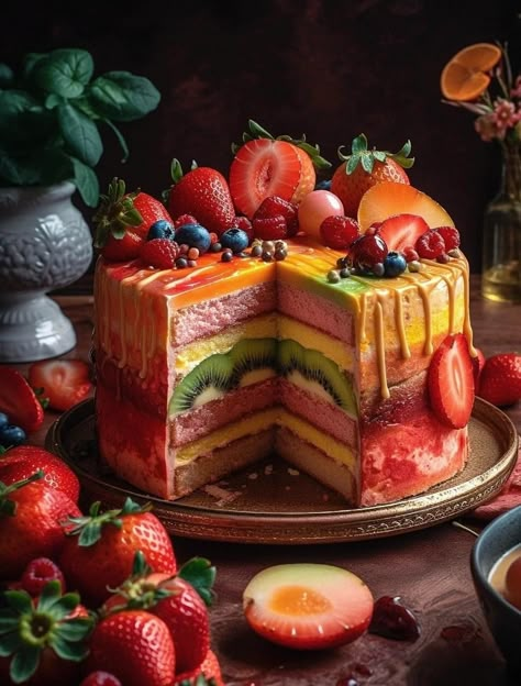 Homemade Buttermilk Biscuits, Crazy Cakes, Delicious Fruit, Fancy Cakes, Culinary Arts, Pretty Cakes, Creative Cakes, Fruit Cake, Interesting Food Recipes