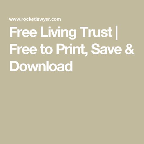 Free Living Trust | Free to Print, Save & Download Living Trust Forms, Revocable Living Trust, Revocable Trust, Estate Planning Checklist, Designer Knitting Patterns, Online Interview, Living Trust, Trust You, Planning Checklist