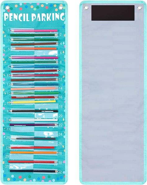 Pencil Pocket Chart Pencil Parking Pocket Chart Pencil Dispenser Organizer Holder Nylon Fabric with Grommets and Magnetic Strip for Kids Teachers Classroom School Storage Supplies (Bright) Pencil Dispenser, Classroom Essentials, School Storage, Teachers Classroom, Magnetic Strip, Pocket Chart, Teacher Classroom, Nylon Fabric, For Kids